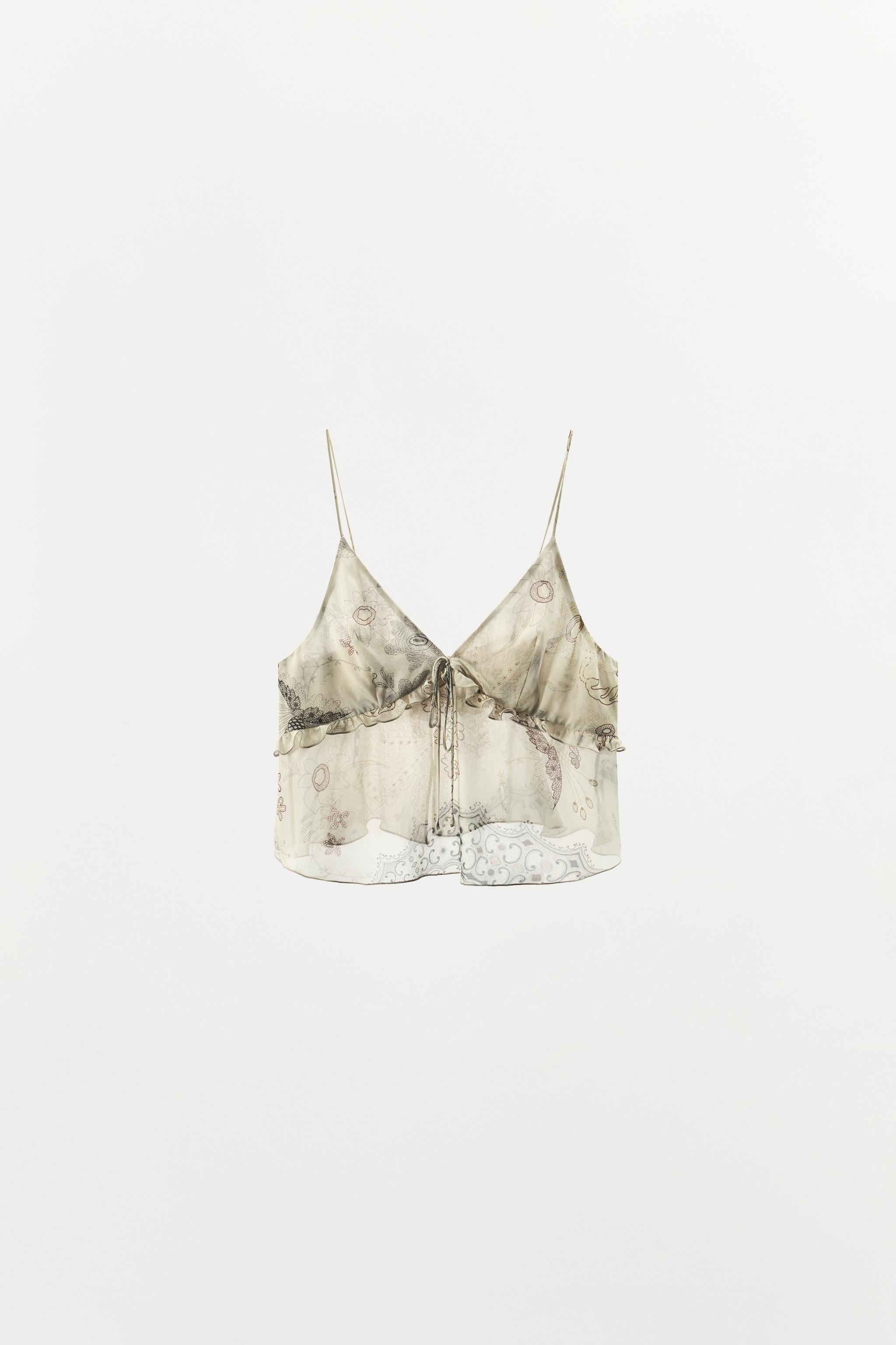 RUFFLED PRINTED CAMISOLE